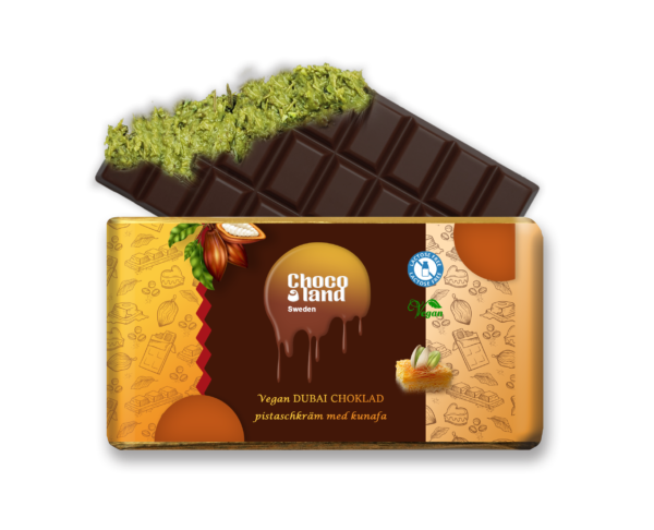 NYHET! Dubai Choklad (Vegan) – Mörk choklad med pistaschkräm och kunafa